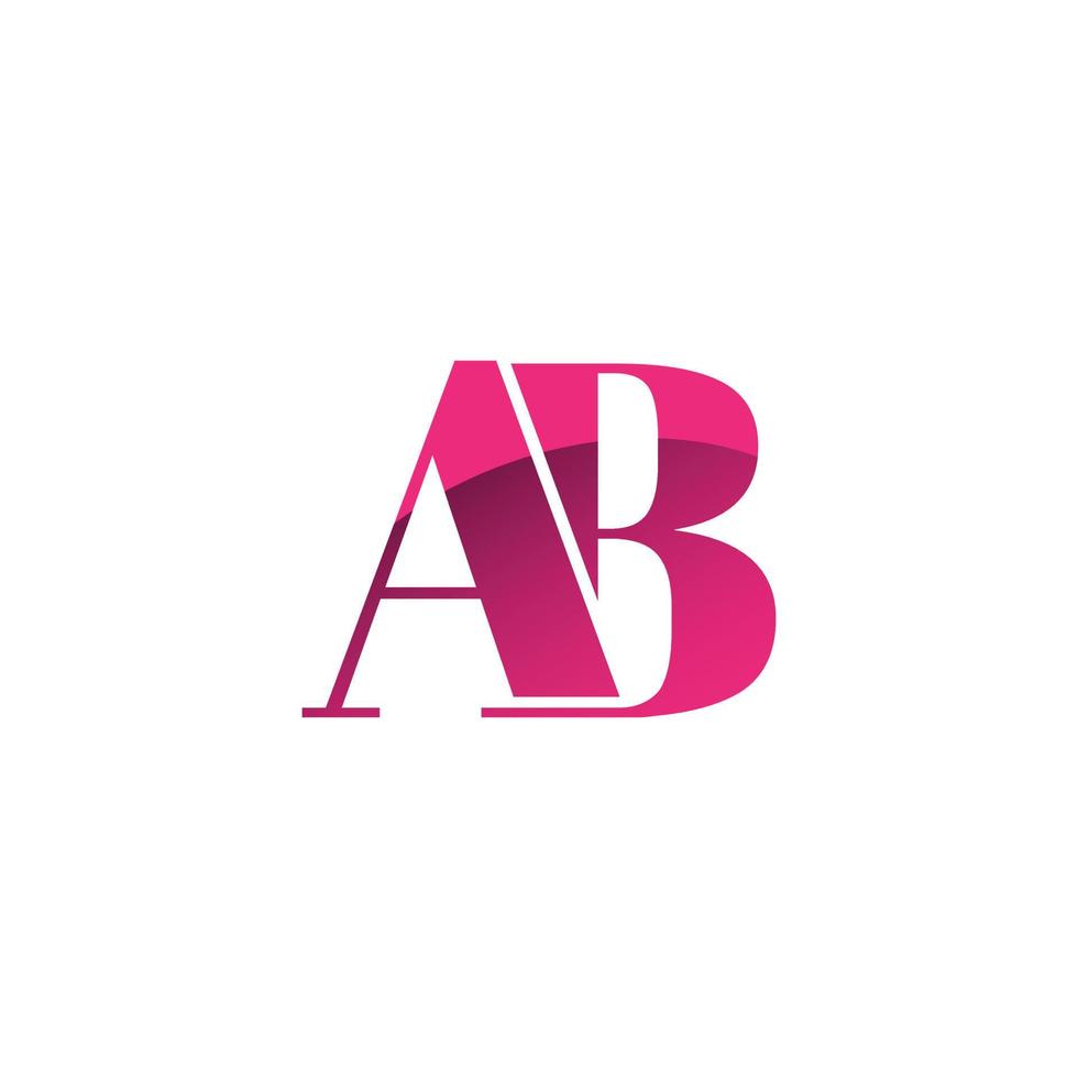 letter AB logo design. AB logo icon pink color vector free vector template.