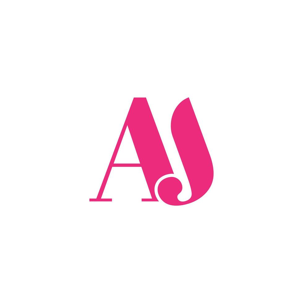 diseño del logotipo de la letra aj. plantilla de vector libre de vector de color rosa de icono de logotipo aj.