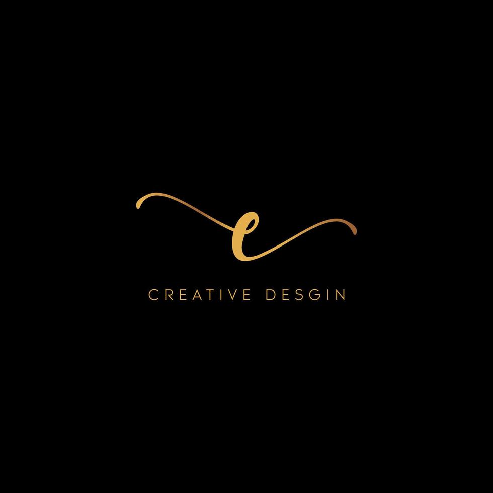 Handwriting Letter E luxury logo. E logo design vector icon pro vector template.