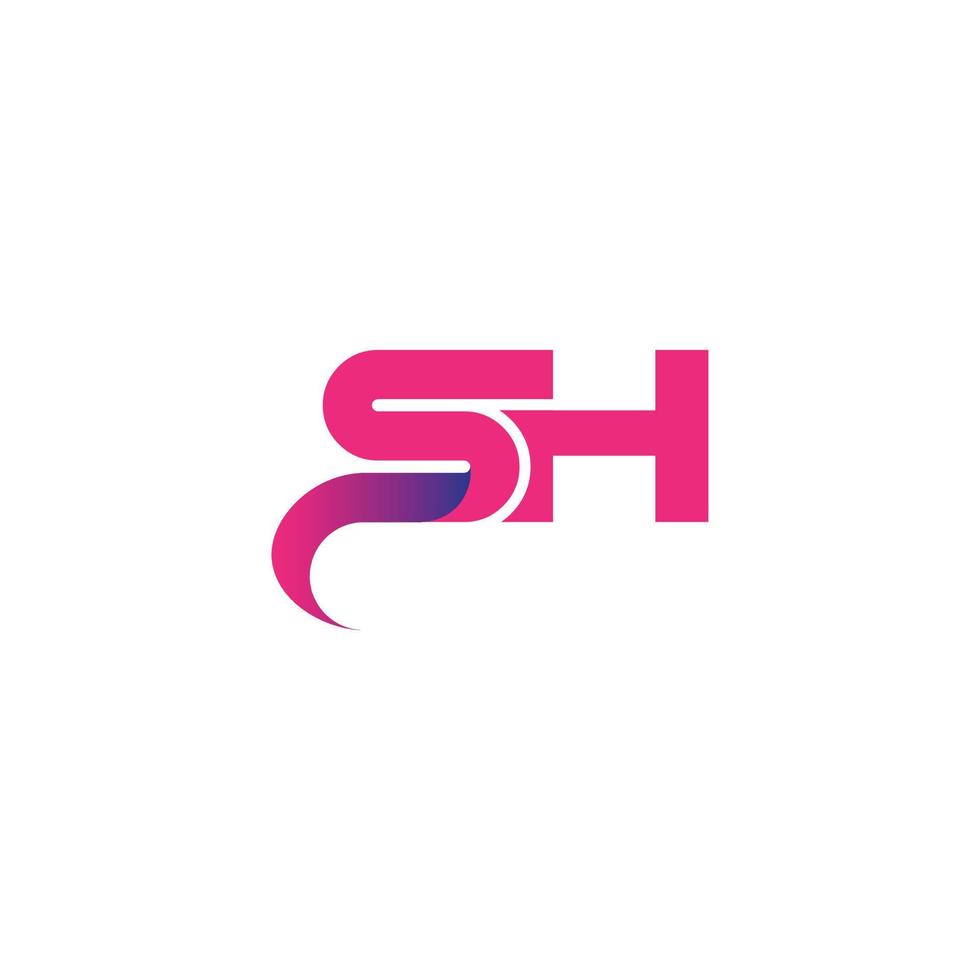 Letter SH, S H vector logo free template Free Vector