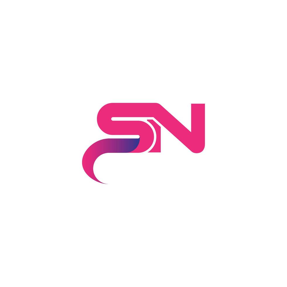 sn logo design free vector template.