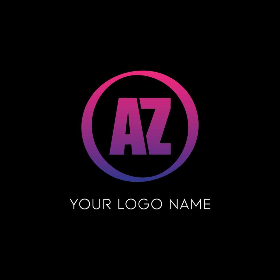 Az logo design. Initial circle Az logo icon design free vector template.