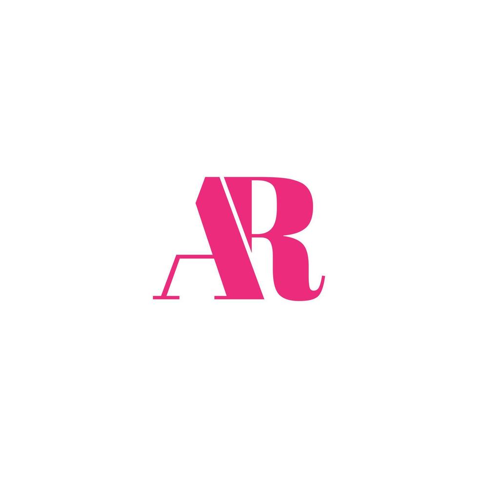 letter AR logo design. AR logo icon pink color vector free vector template.