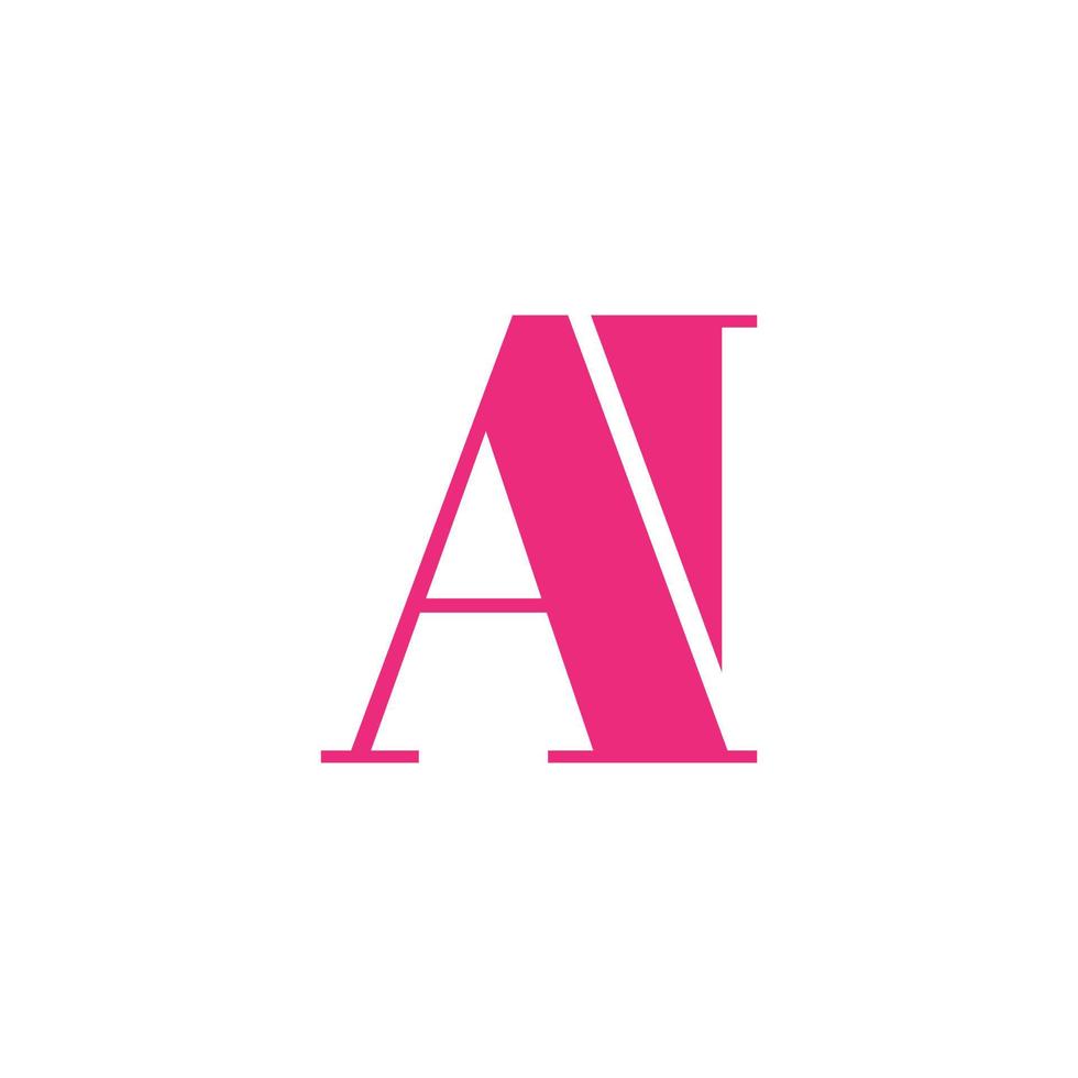 letter AI logo design AI logo icon pink color vector free vector template