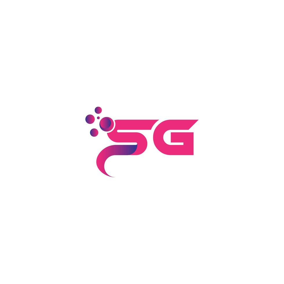 plantilla de vector libre de diseño de logotipo de letra sg de puntos de burbuja.