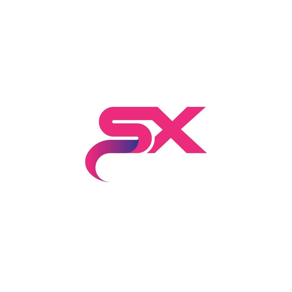 Letter SX logo design. SX logo pink color vector design free vector template.