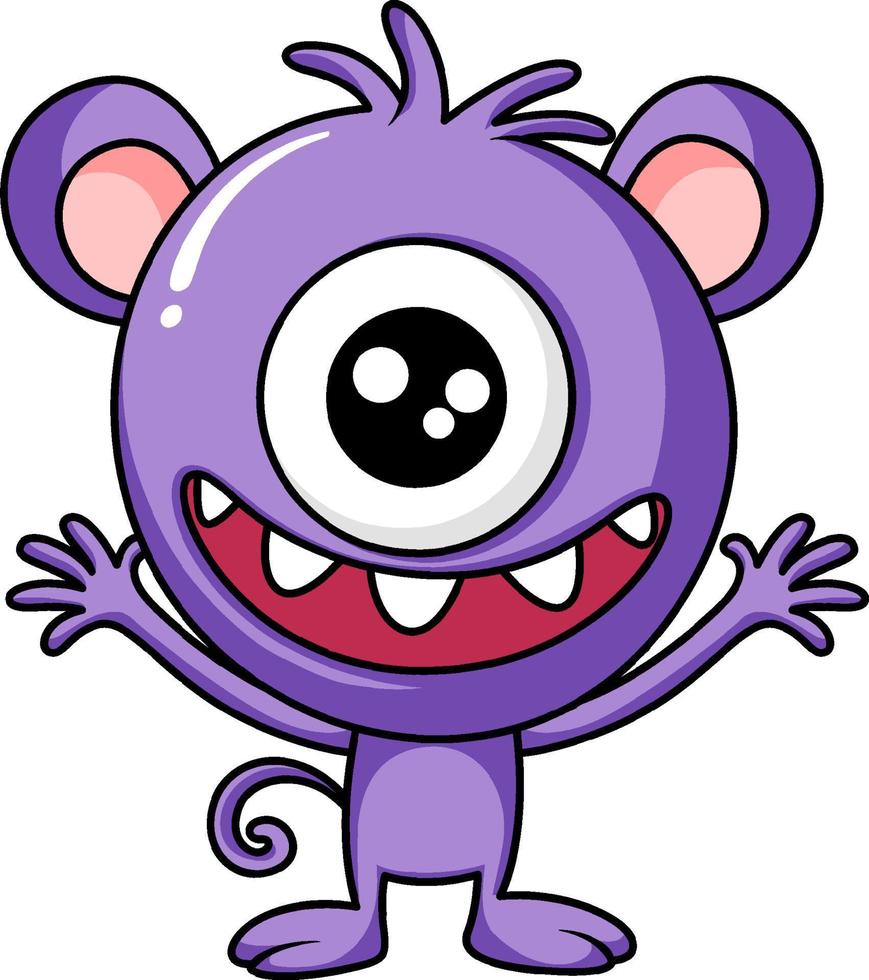 Cute one eyed monster character vector