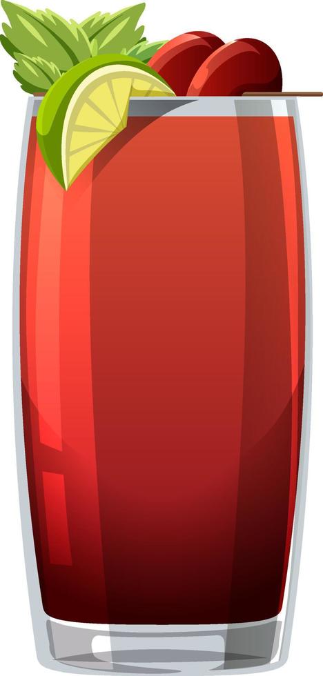 Isolated bloody mary cocktail on white background vector