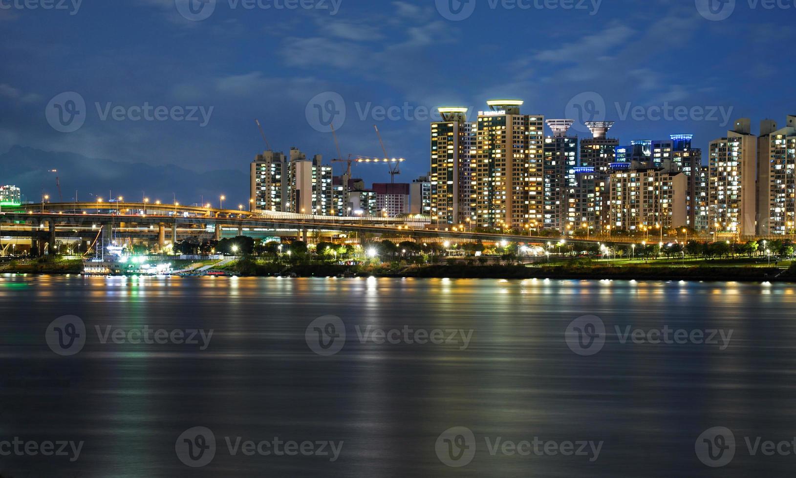 Night view of the Han River in Seoul photo