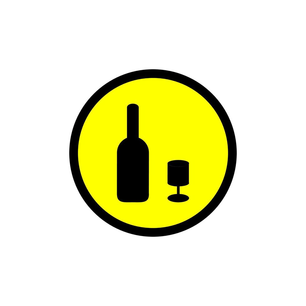 diseño gráfico vectorial de icono de botella y vidrio vector