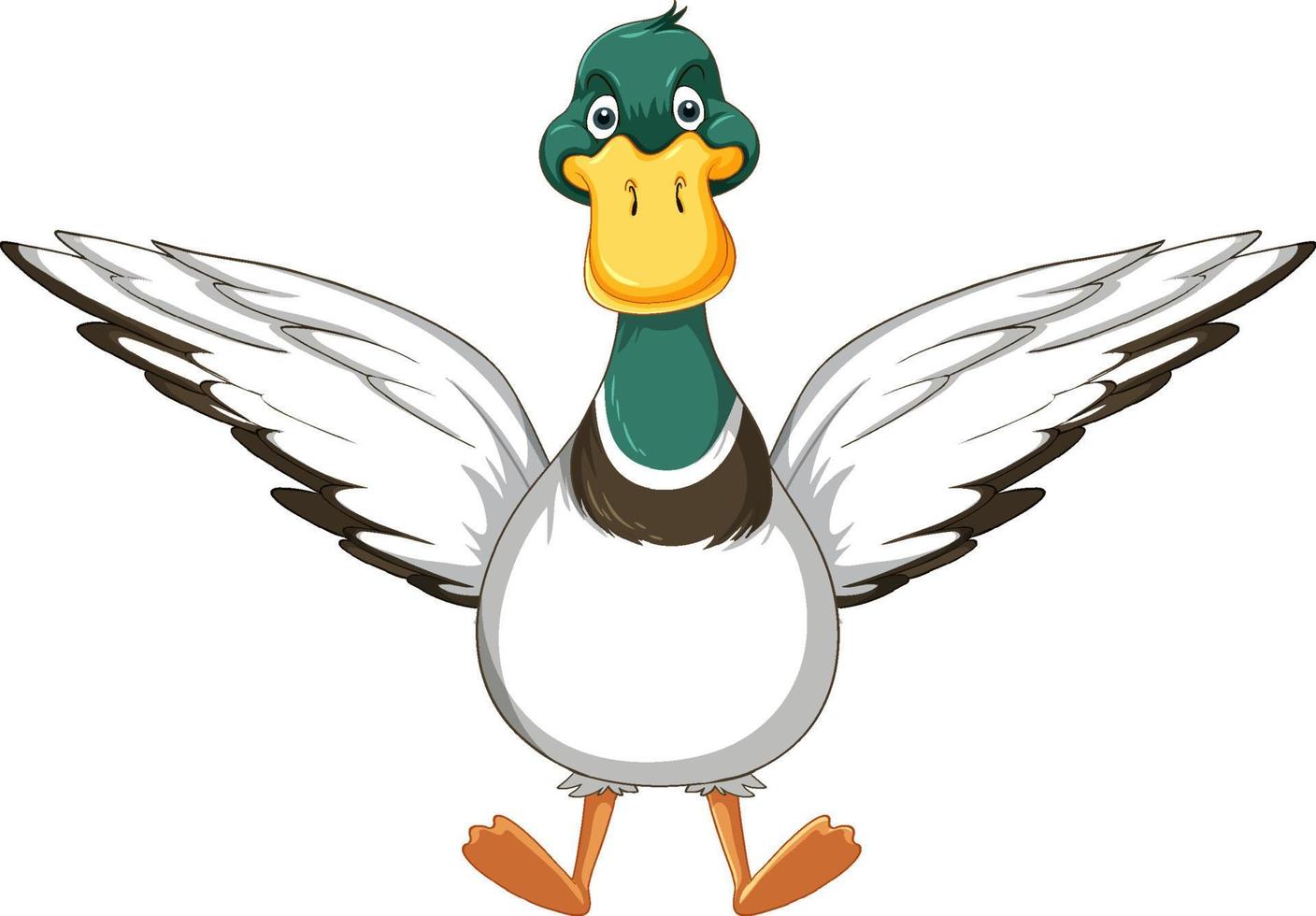 personaje de dibujos animados de pato salvaje feliz vector