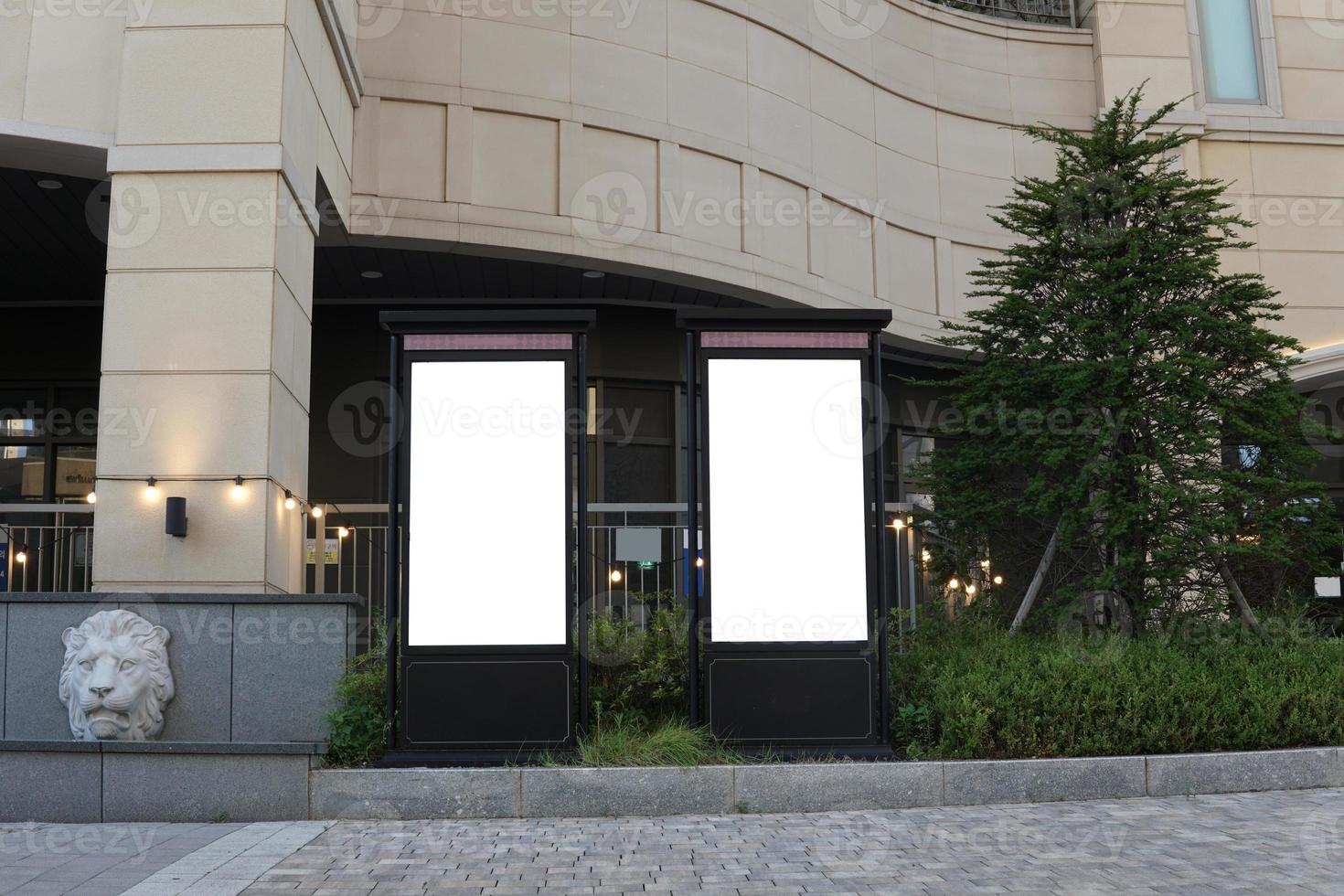 Outdoor advertising in the surrounding shopping district. photo