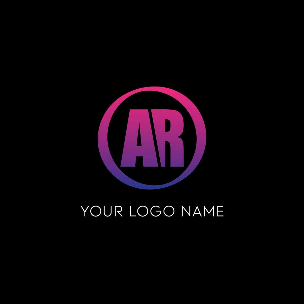 Initial circle AR letter logo icon design free vector template 10518164 ...