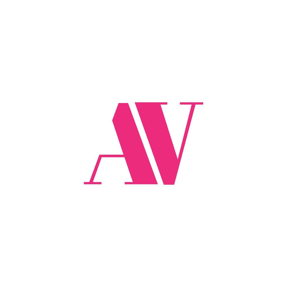 diseño del logotipo de la letra av. av logo icono vector de color rosa plantilla de vector libre.