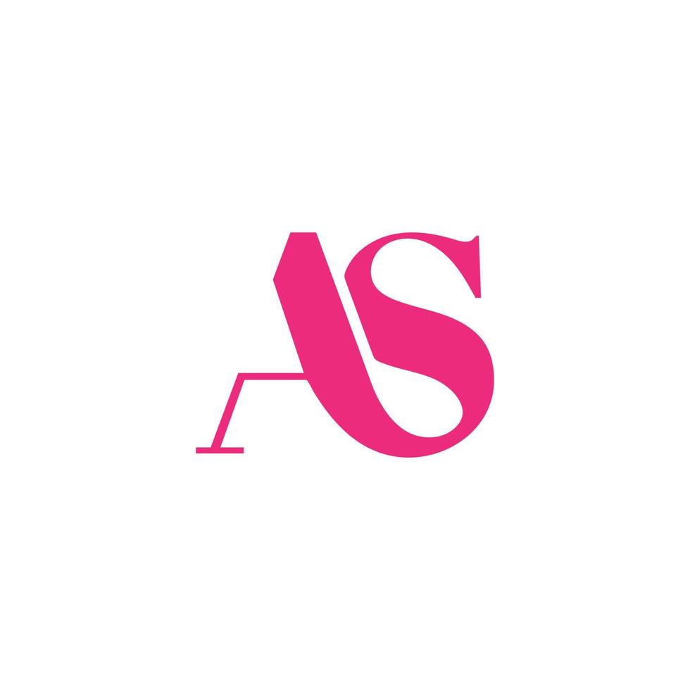 letter AS logo design. AS logo icon pink color vector free vector template.