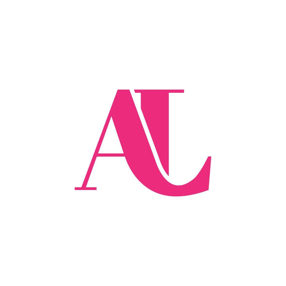 letter AL logo design. AL logo icon pink color vector free vector template.