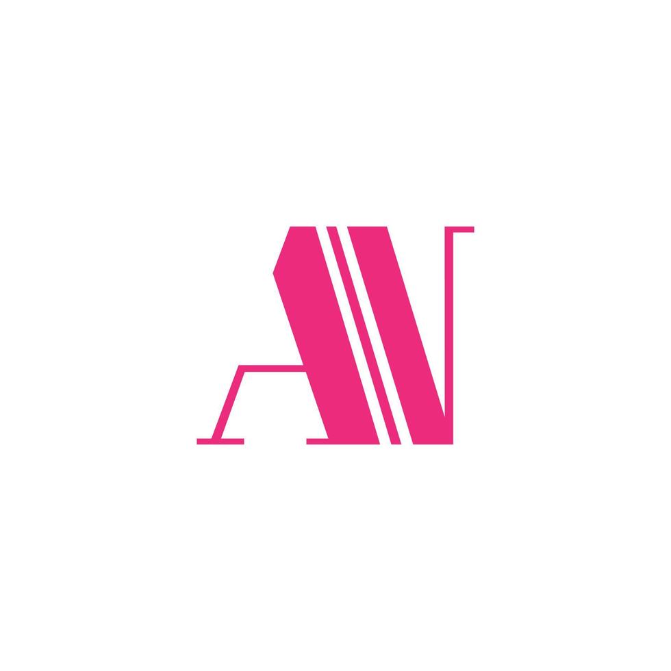 letter AN logo design. AN logo icon pink color vector free vector template.