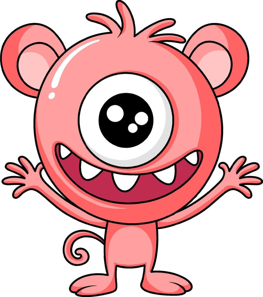 lindo personaje de monstruo de un ojo vector