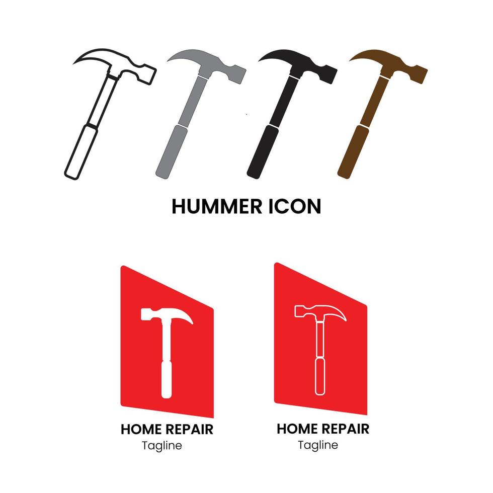 Hummer vector illustrations icon with various options such as line art version and solid line version