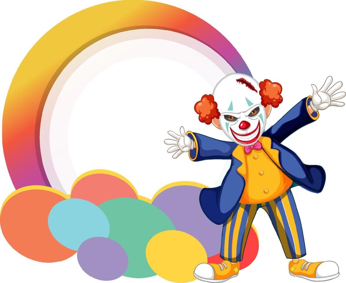 Clown cartoon character with empty banner vector
