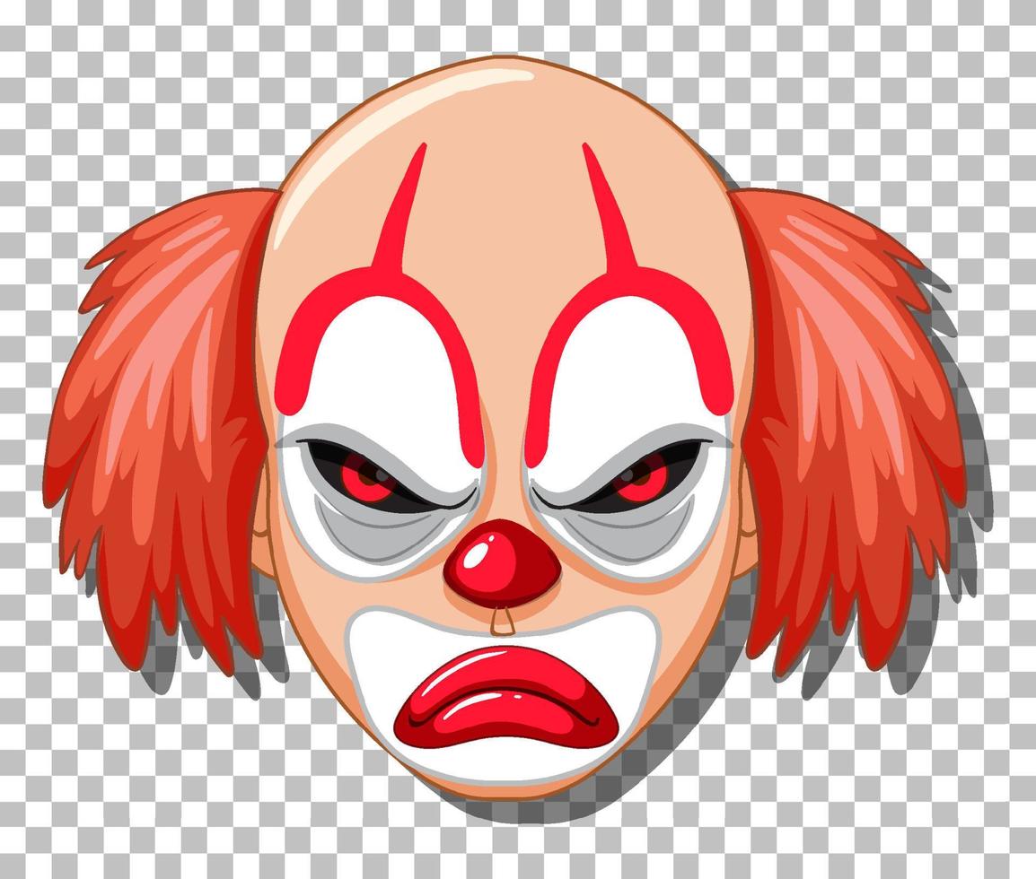 Scary clown head on grid background vector