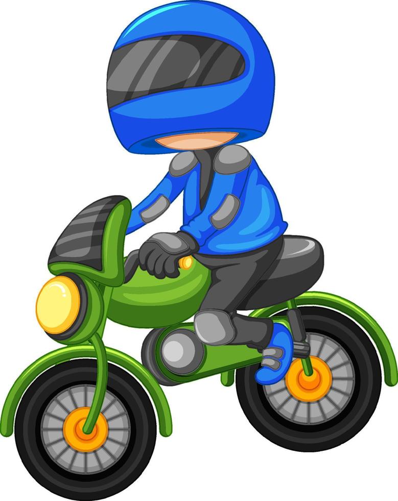 A motocross racer cartoon on white background vector