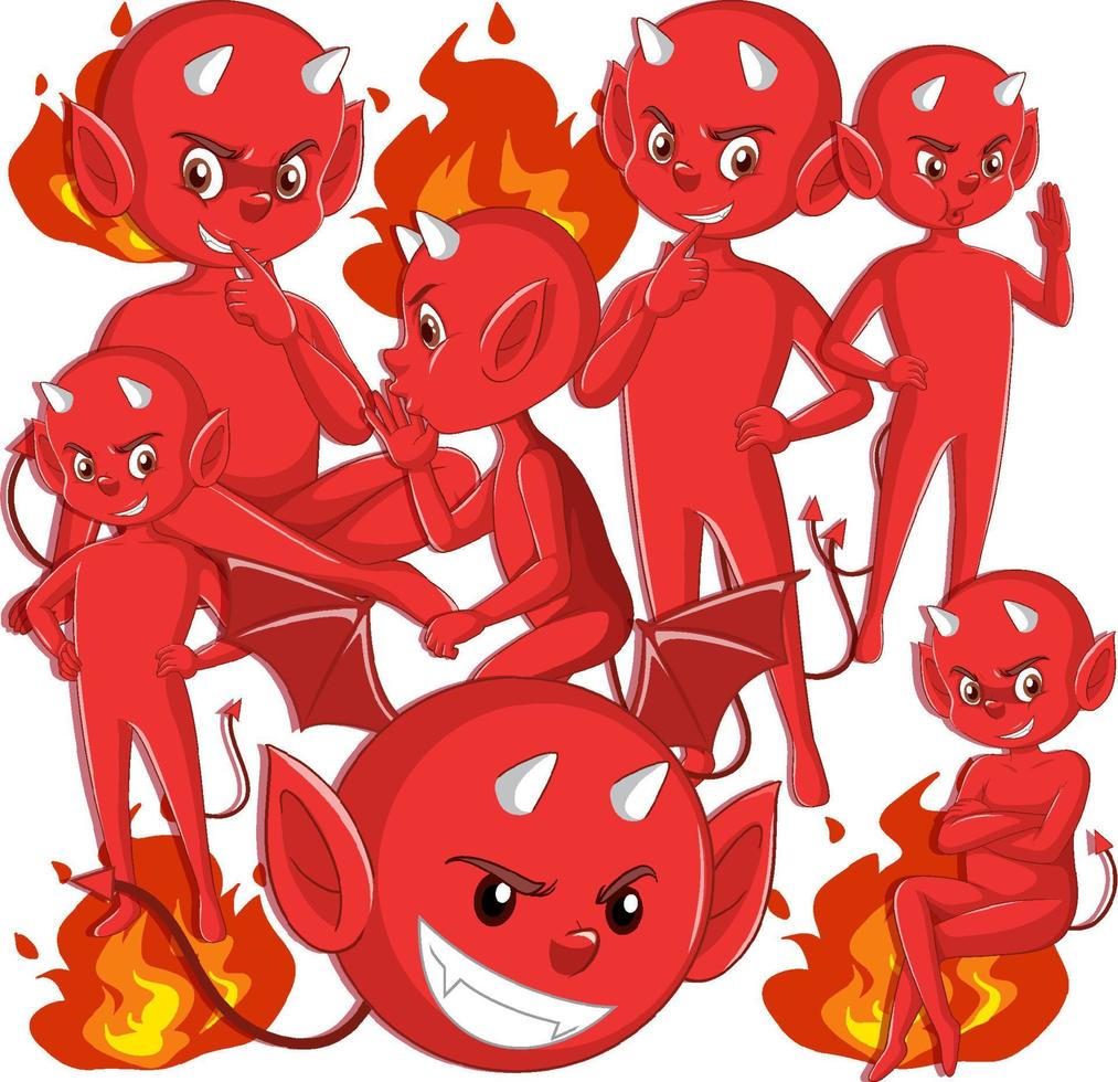 personaje de dibujos animados malvado diablo sobre fondo blanco vector