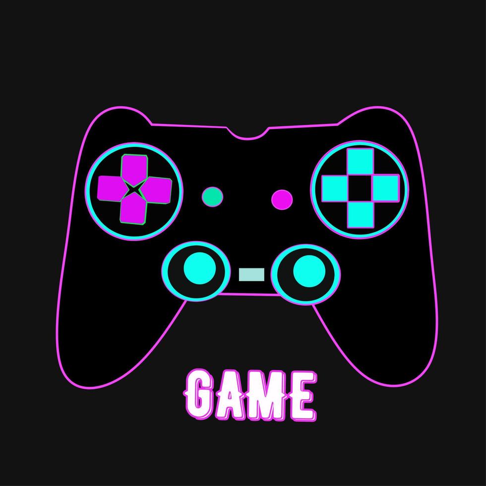 Illustration vector. playstation game neon stick vector