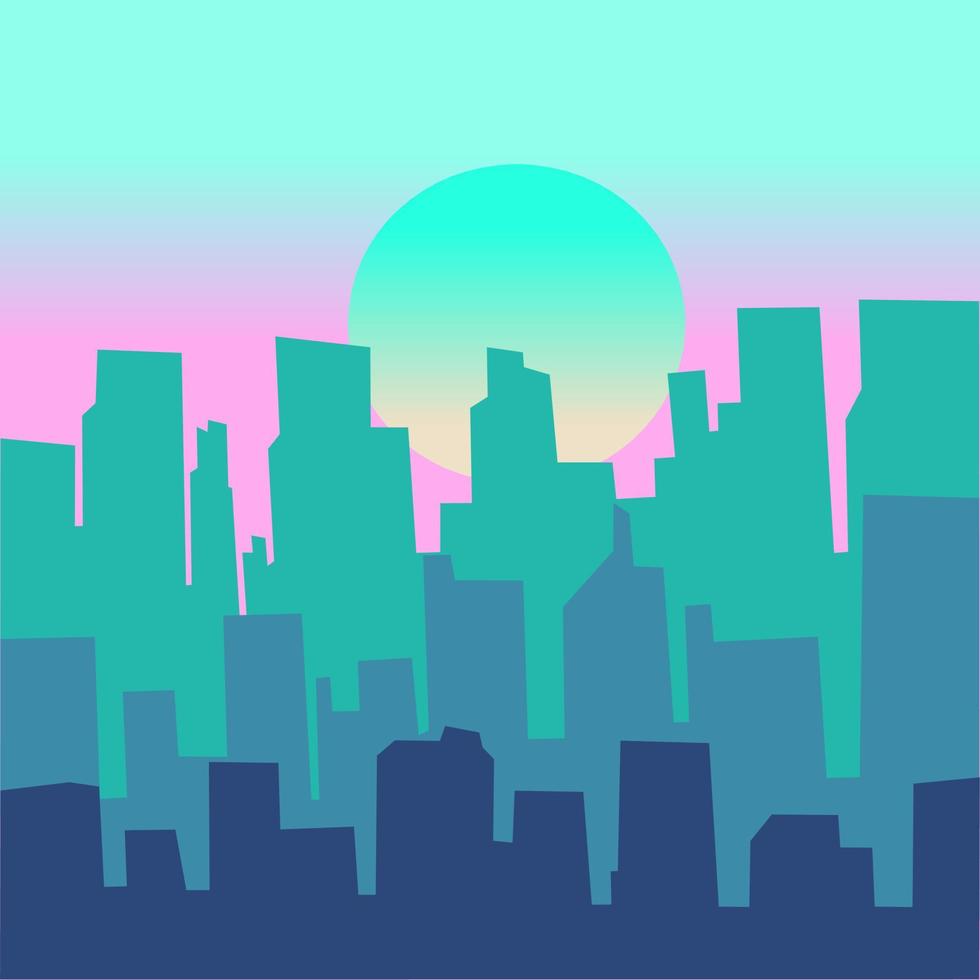 Illustration vector graphic of tall building city