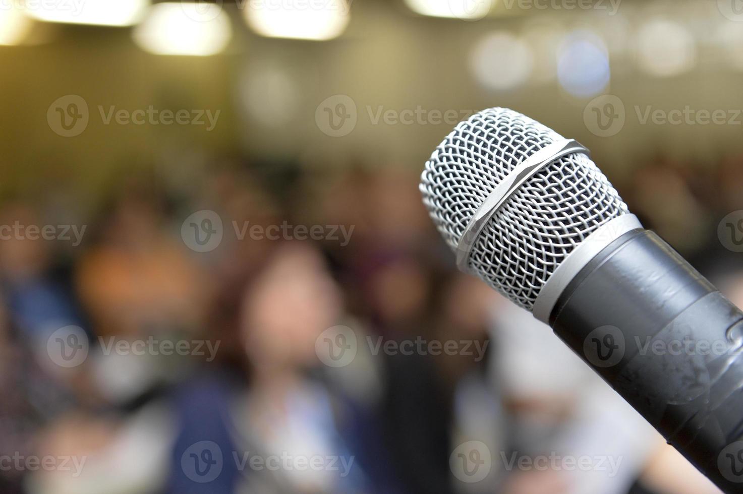 microphone on blur background photo