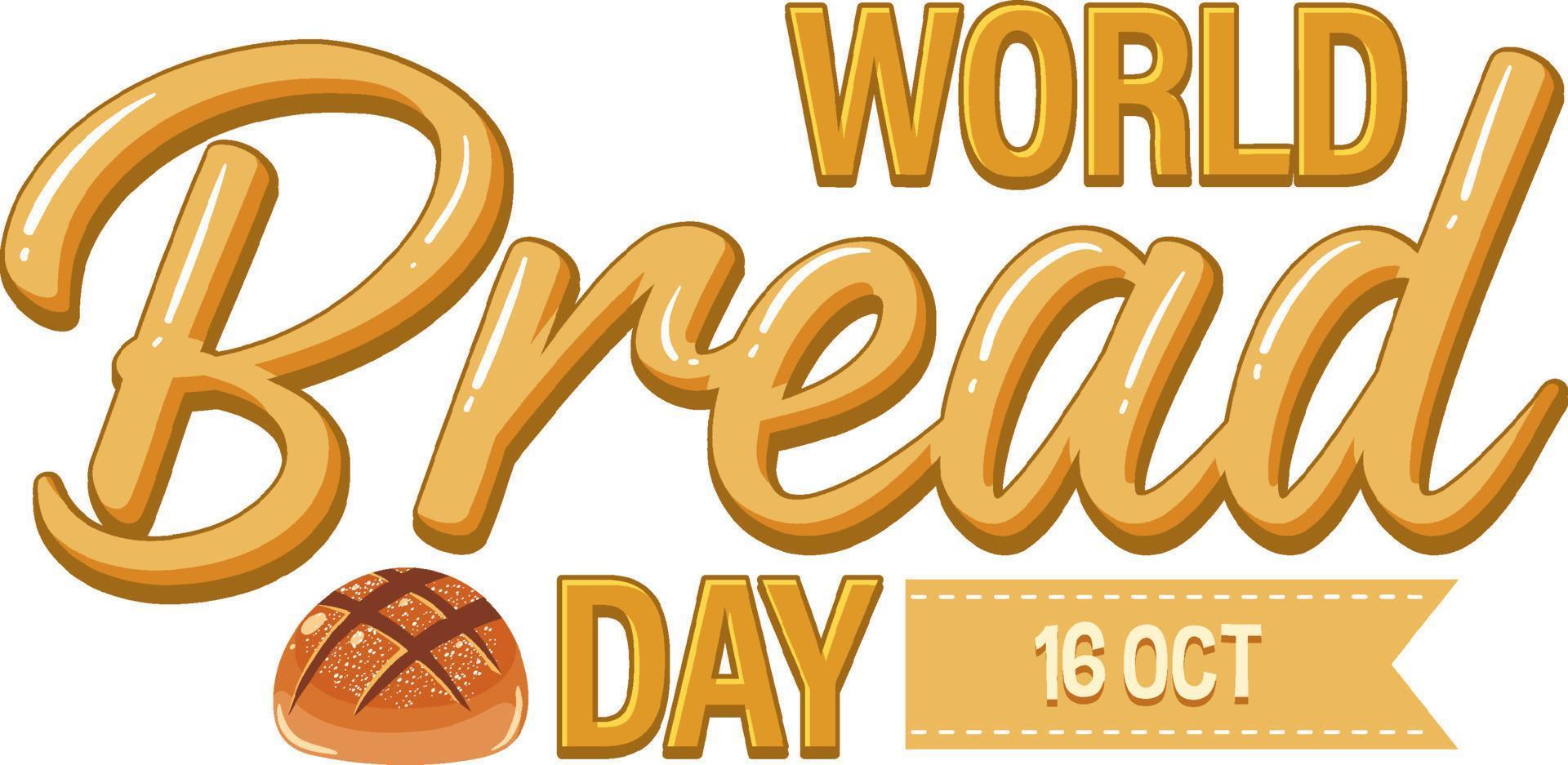 World Bread Day 16 October Logo Design vector