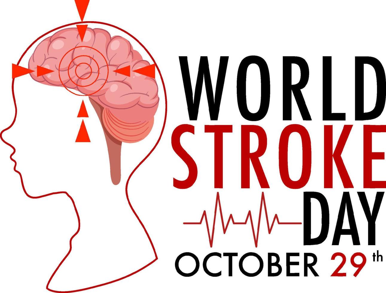 World Stroke Day Banner Design vector