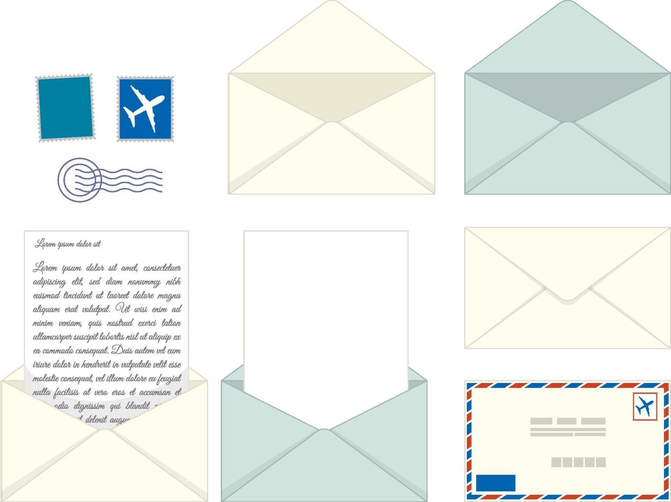 Set of different envelopes vector