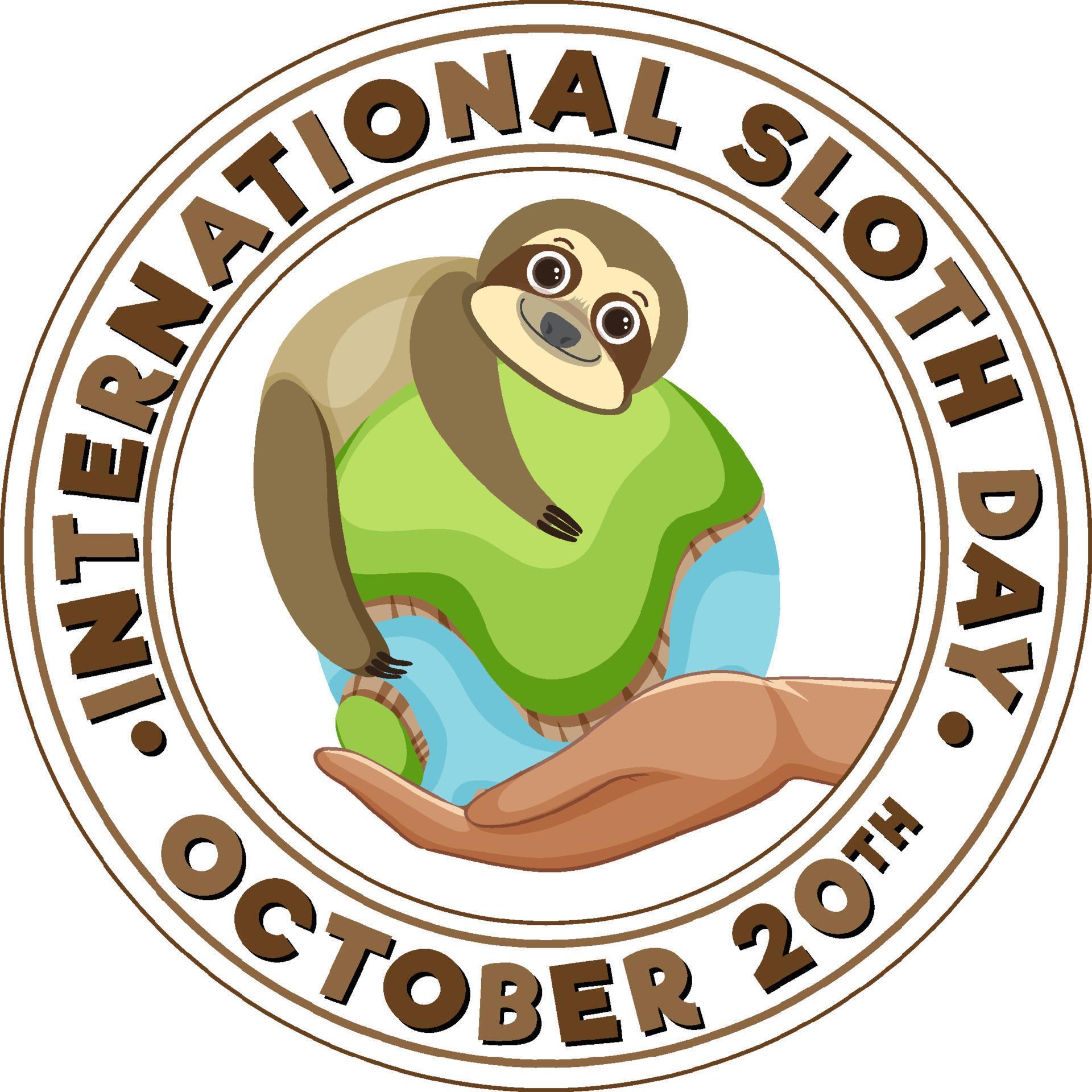 International sloth day banner concept vector 10518520 Vector Art at
