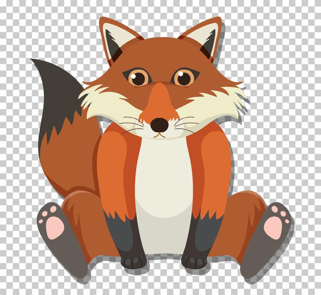 Cute fox in flat cartoon style vector