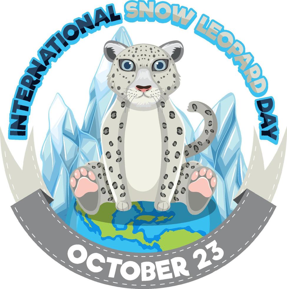 día internacional del leopardo de las nieves vector