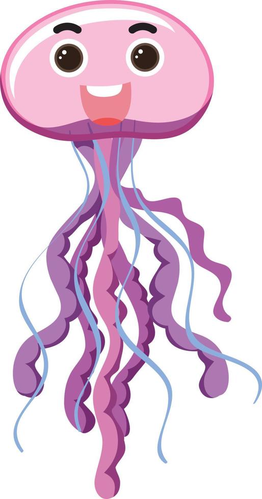 Jellyfish in cartoon style vector