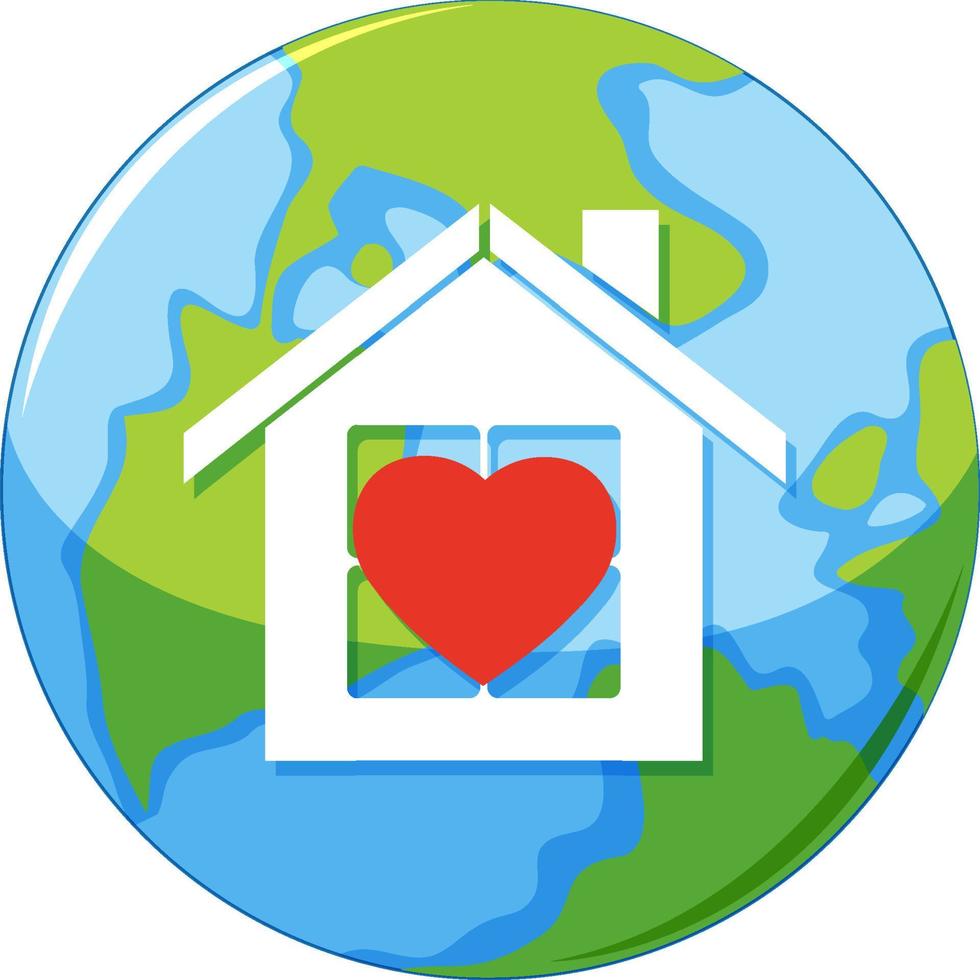 House icon on earth isolated vector