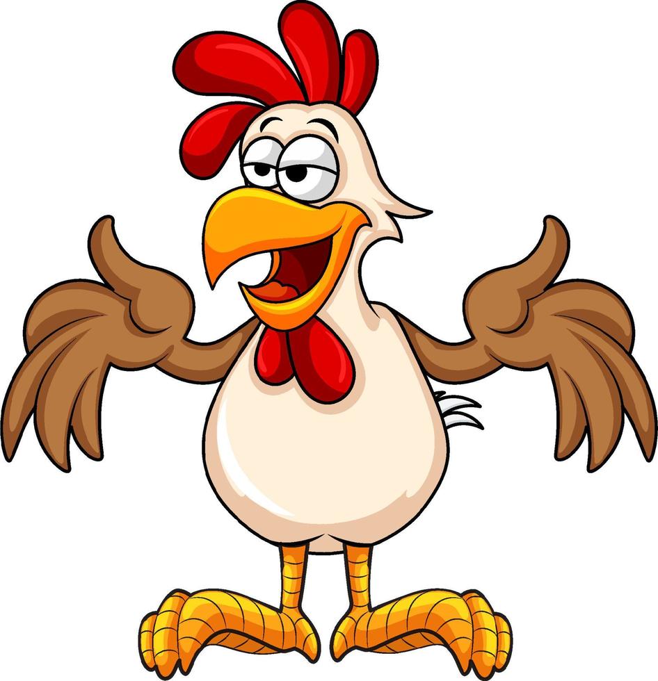 A rooster cartoon character isolated vector