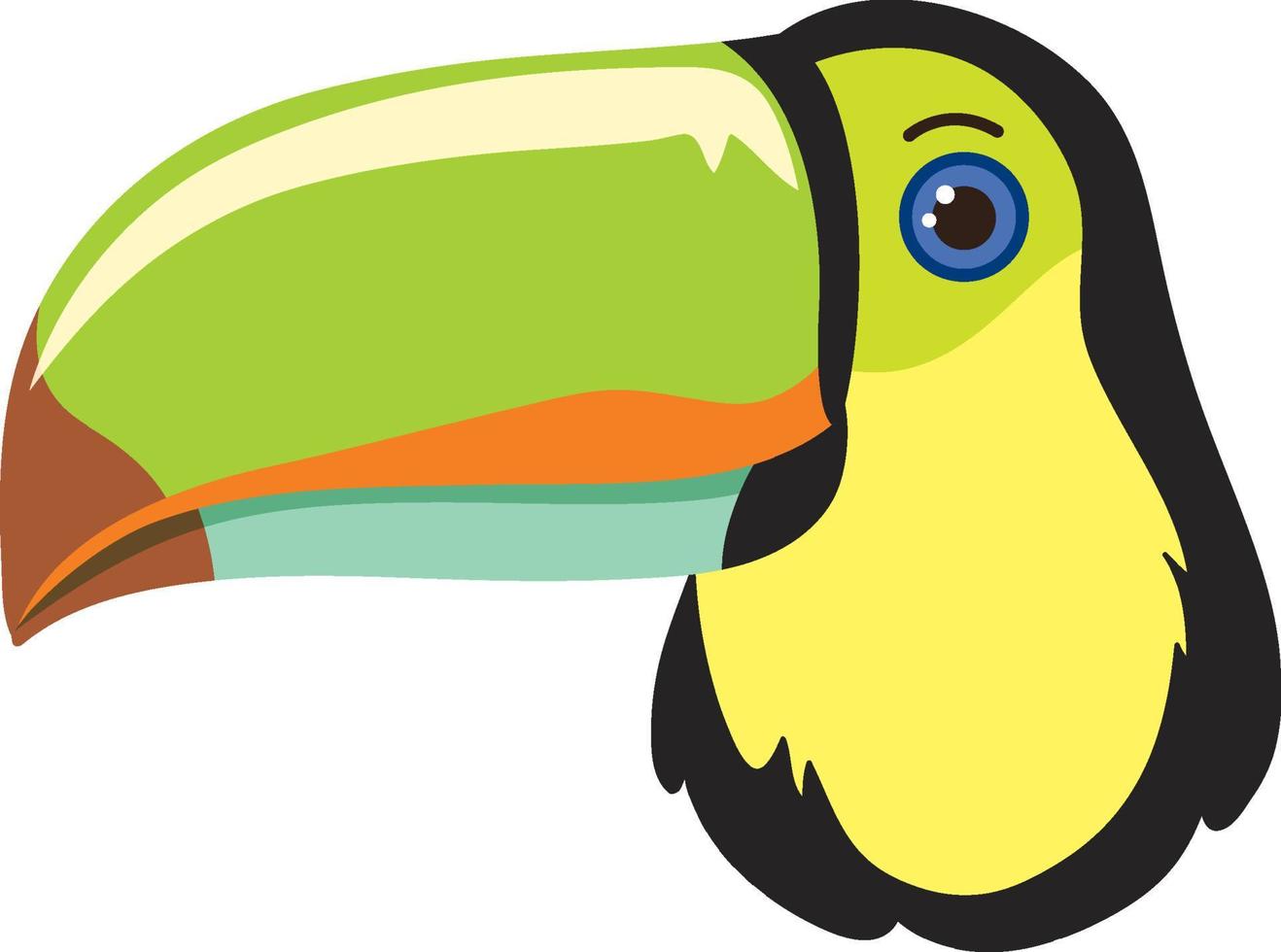 Cute toucan head in flat style vector