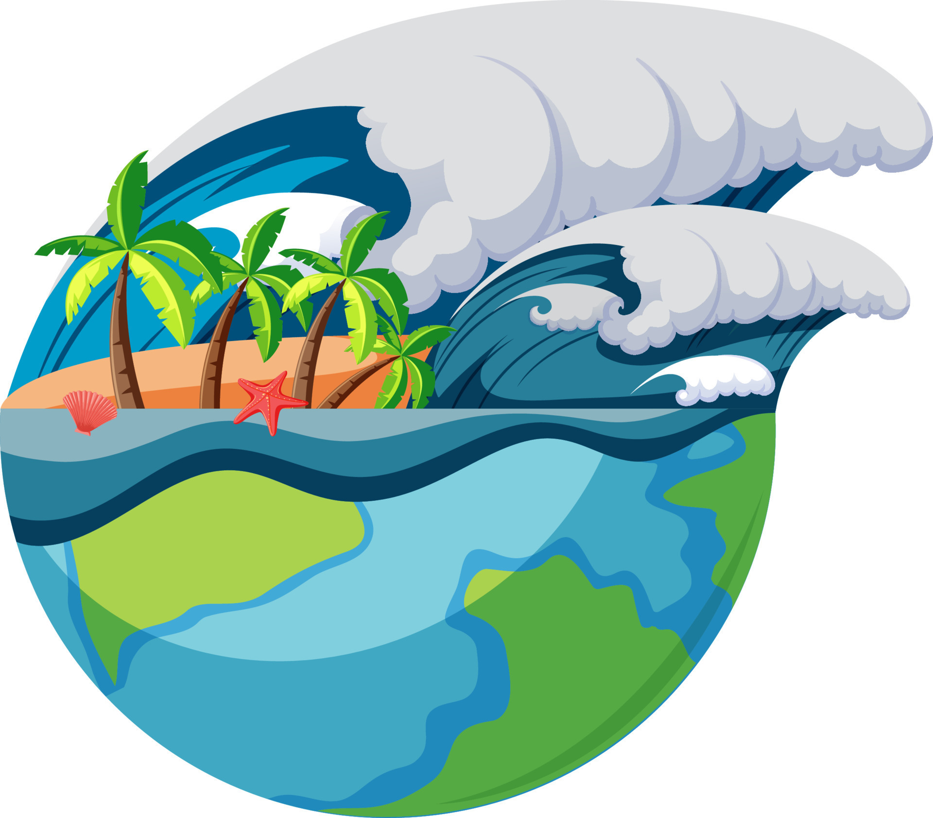 Ocean wave on earth isolated 10518583 Vector Art at Vecteezy