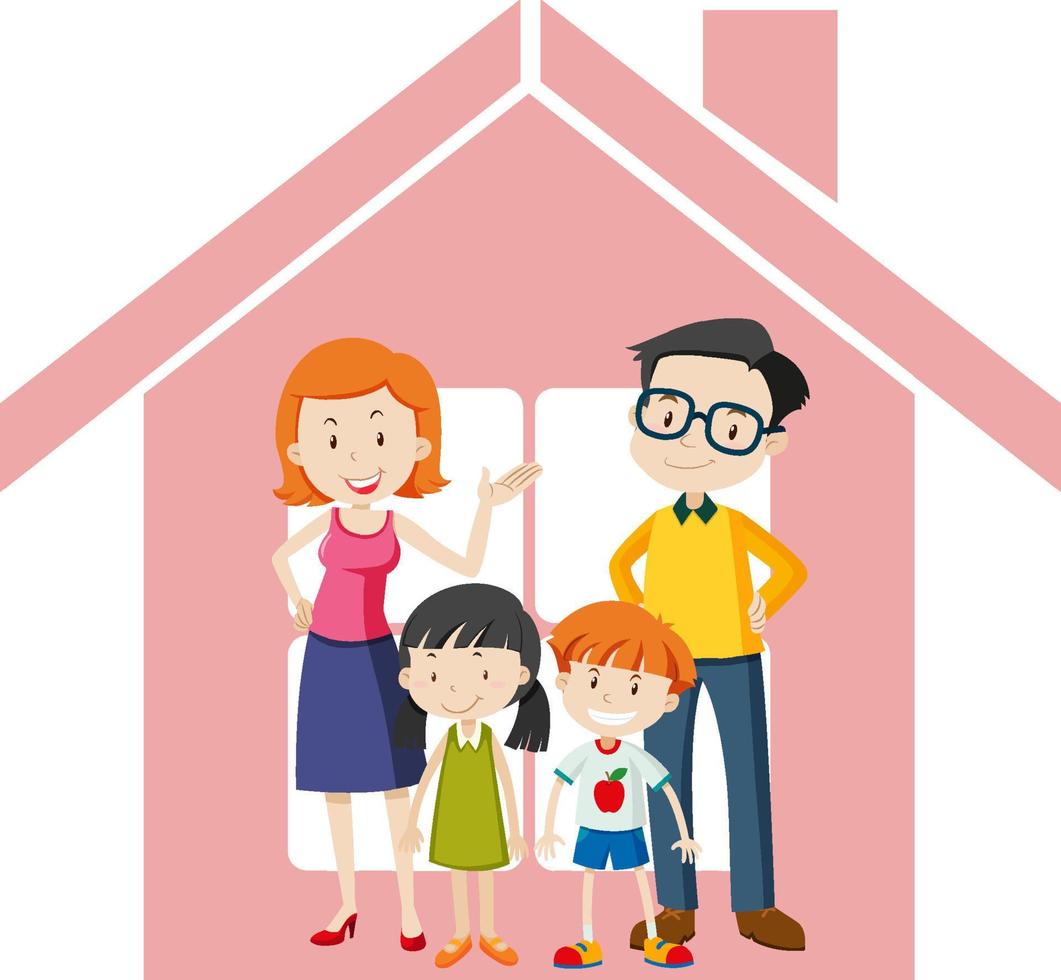 Happy family home icon vector