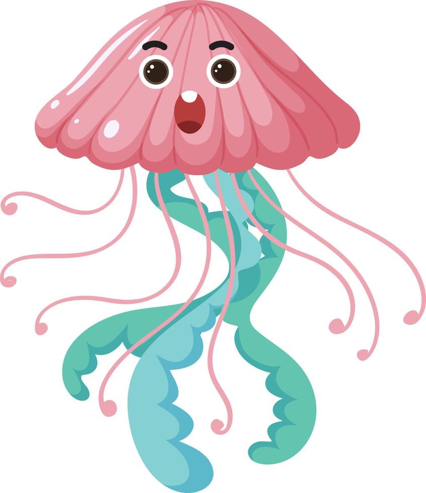 Jellyfish in cartoon style vector