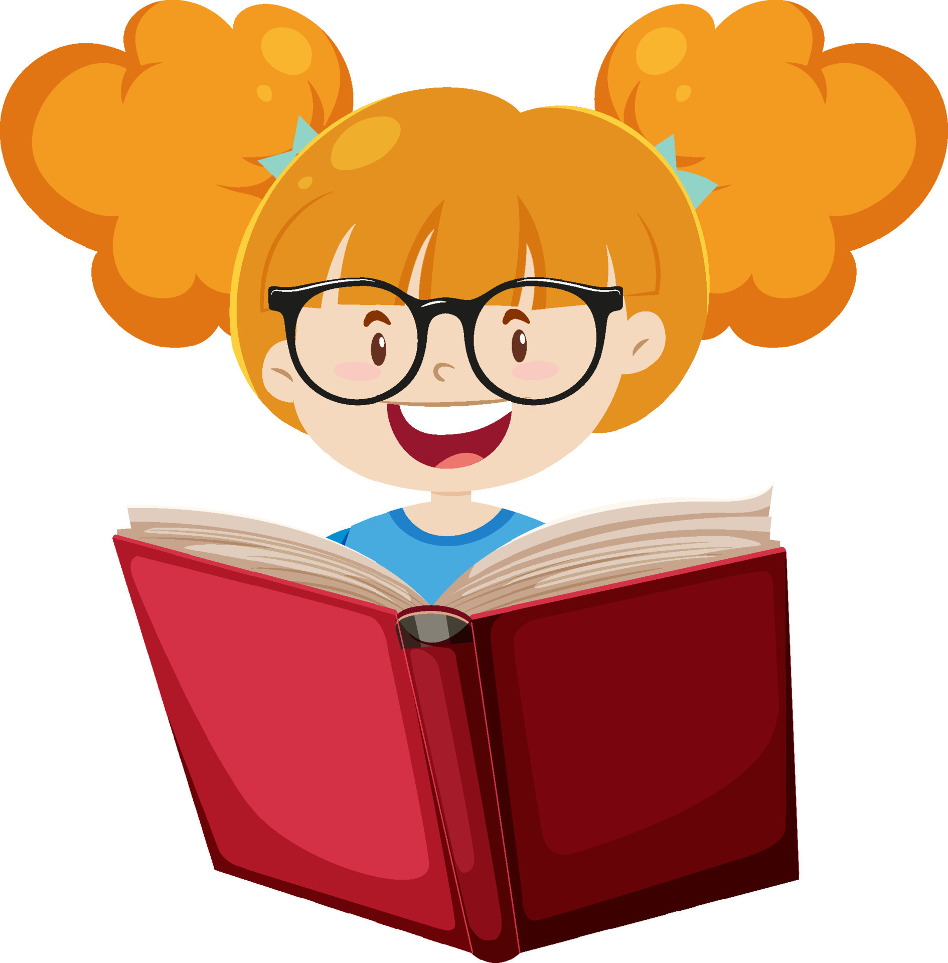 Cartoon student girl reading a book 10518643 Vector Art at Vecteezy Cartoon student girl reading a book 10518643 Vector Art at Vecteezy
