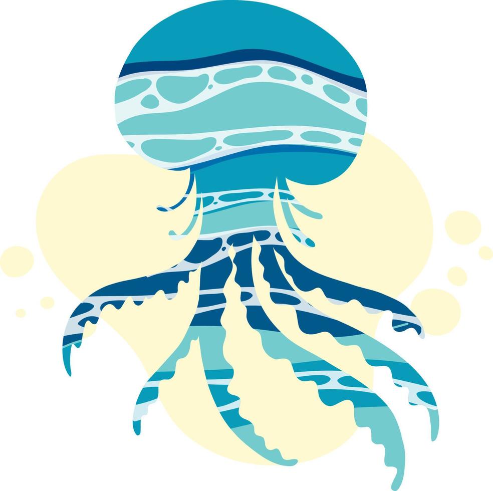 Jellyfish in cartoon style vector