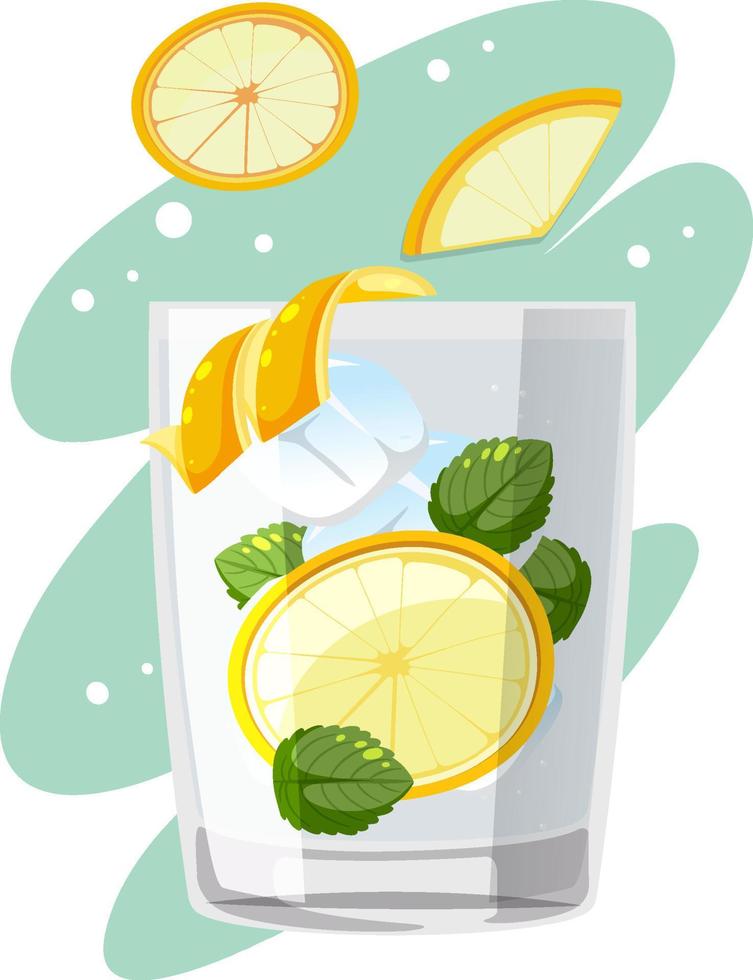 coctel mojito en vidrio vector