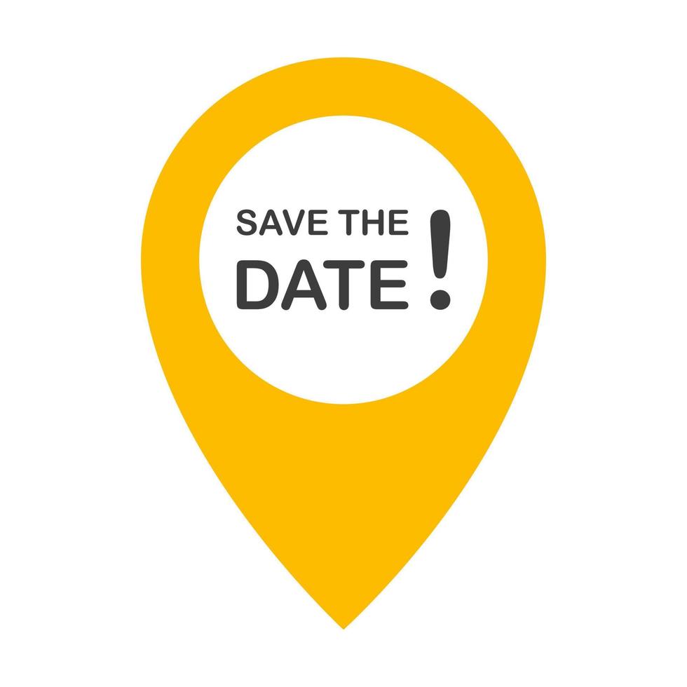 Save the date pinpoint icon vector for graphic design, logo, website, social media, mobile app, UI illustration
