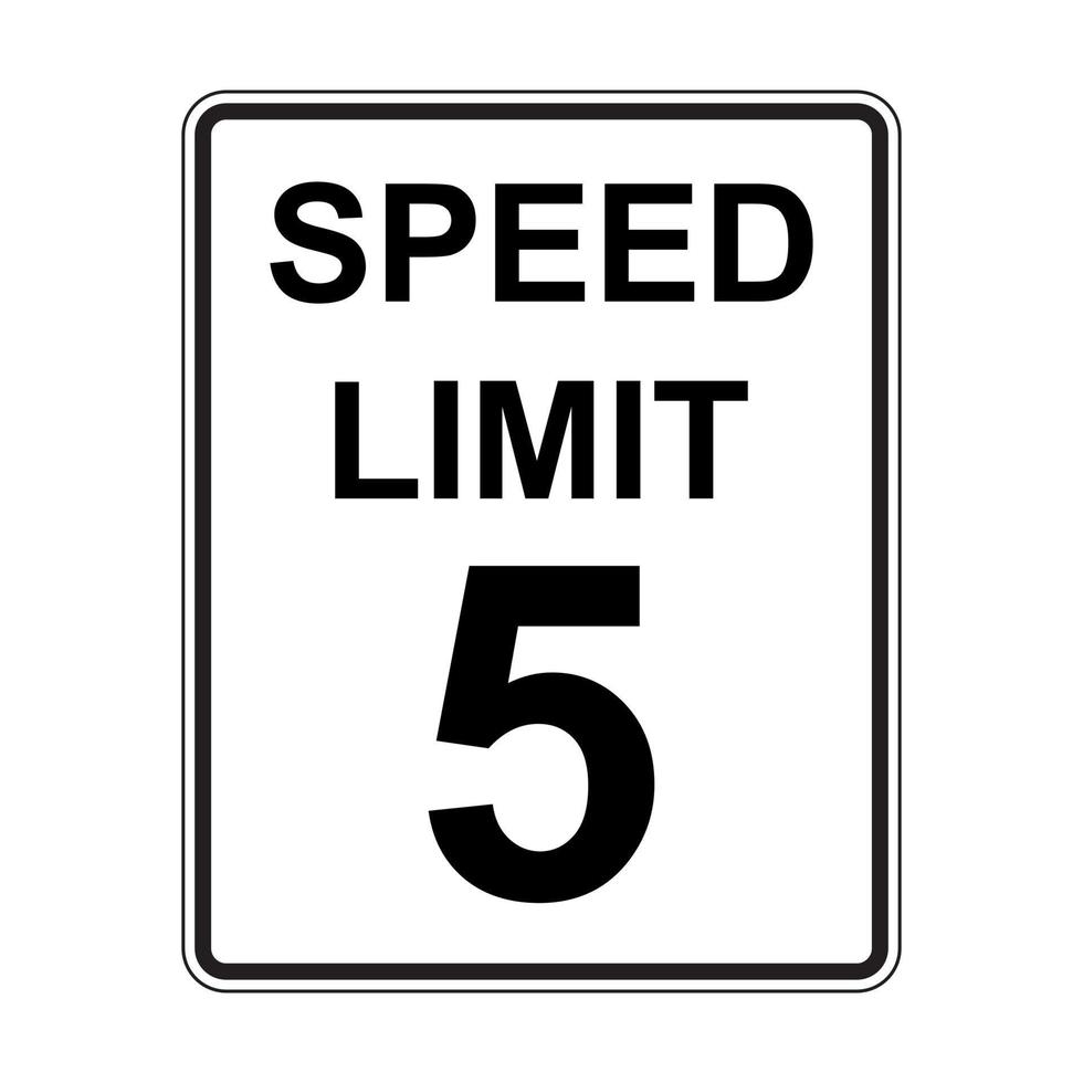 speed limit 5 MPH road traffic sign icon vector for graphic design, logo, website, social media, mobile app, UI illustration