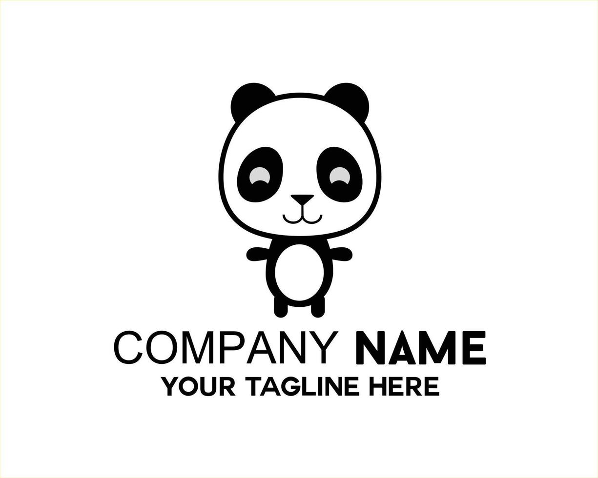 cute and cute panda doll vector logo