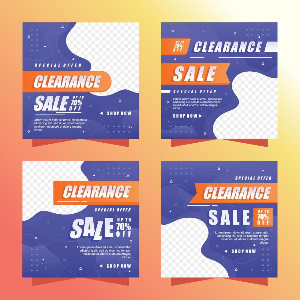 Clearance Sale Social Media Post vector